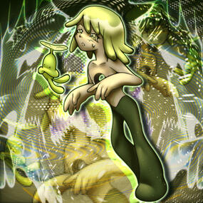 full-body lineart w/ edited bg